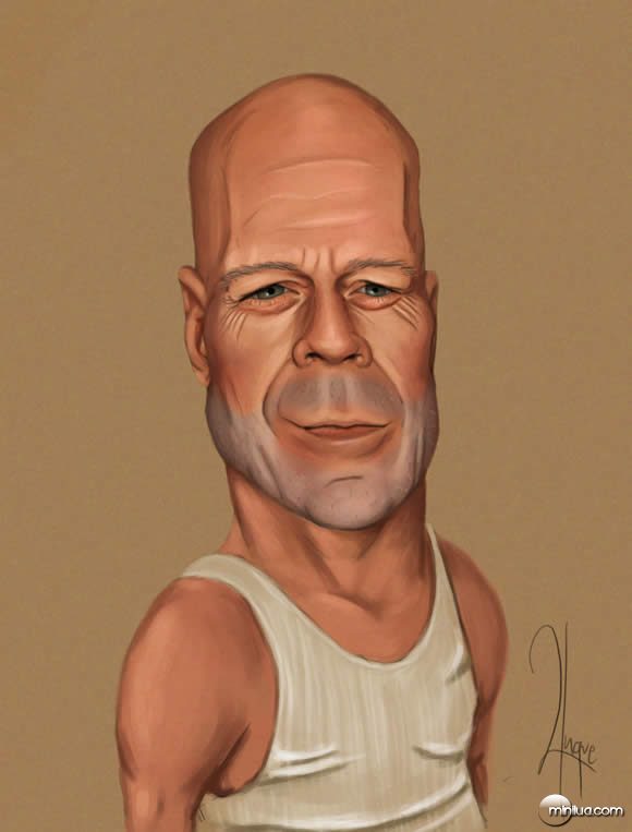 Bruce Willis Caricature