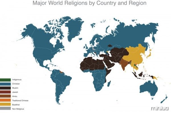 world religion map 2