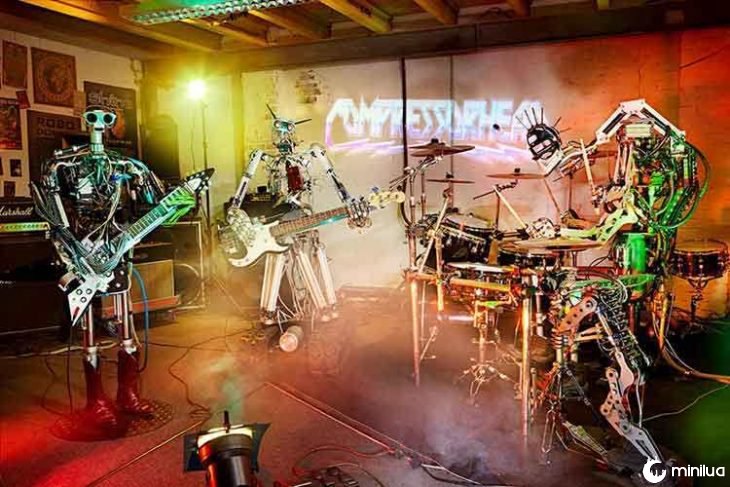 Compressorhead, o grupo de heavy metal mais pesado e metálico do mundo! Mas eles são apenas robôs!