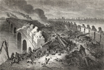 Acima, imagem de uma das batalhas travadas na Segunda Guerra do Ópio