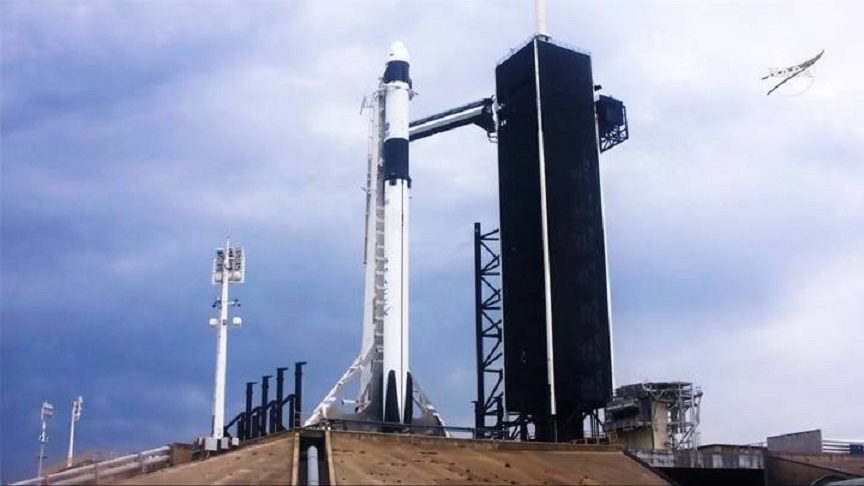 O lançamento da SpaceX foi interrompido devido ao mau tempo